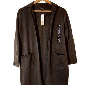 Banana republic petite Collection women gray white mininalist cotton cardigan